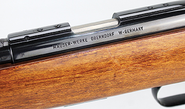 The “W-GERMANY” stamp for “West Germany” gives us a hint at the time frame for the Model 201’s manufacture by Mauser-Werke in Oberndorf.